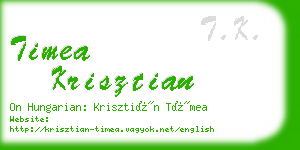 timea krisztian business card